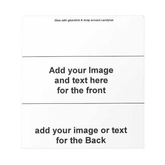 Voeg je eigen model toe - Blanco Snoep Bar Wrapper Notitieblok (Voorkant)
