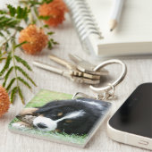 Voeg je eigen mooie volledige foto-hoepnaam toe sleutelhanger (Voorkant Rechts)