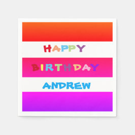 VOEG JE EIGEN NAAM TOE Cocktail Happy Birthday Pap Servet