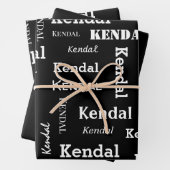 Voeg je eigen naam zwart en wit toe inpakpapier vel (In situ)