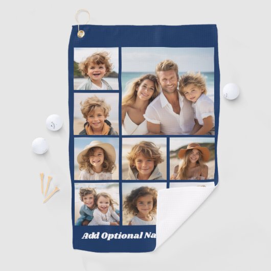 Voeg je eigen negen foto's toe — kan marine bewerk golfhanddoek (Insitu)