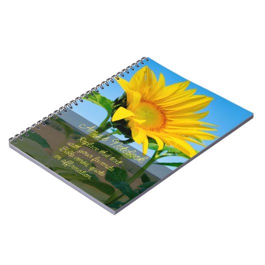 Voeg je eigen offerte Sunflower Spiral Photo Notit Notitieboek (Linkerzijde)