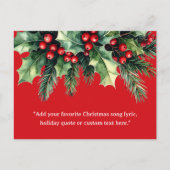 Voeg je eigen offerte toe Kerst Botanische Bloemen Feestdagenkaart (Voorkant)