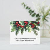 Voeg je eigen offerte toe Kerst Botanische Bloemen Feestdagenkaart (Staand voorkant)