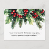 Voeg je eigen offerte toe Kerst Botanische Bloemen Feestdagenkaart (Voorkant)