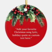 Voeg je eigen offerte toe Kerst Botanische Bloemen Keramisch Ornament (Voorkant)