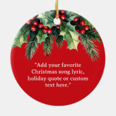 Voeg je eigen offerte toe Kerst Botanische Bloemen Keramisch Ornament (Achterkant)