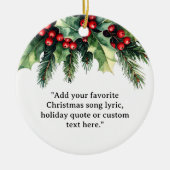 Voeg je eigen offerte toe Kerst Botanische Bloemen Keramisch Ornament (Voorkant)