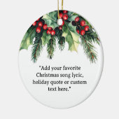 Voeg je eigen offerte toe Kerst Botanische Bloemen Keramisch Ornament (Links)
