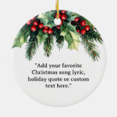 Voeg je eigen offerte toe Kerst Botanische Bloemen Keramisch Ornament (Achterkant)