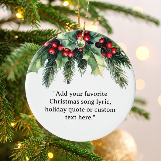 Voeg je eigen offerte toe Kerst Botanische Bloemen Keramisch Ornament