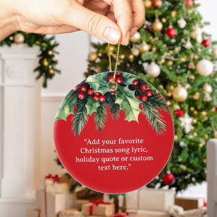 Voeg je eigen offerte toe Kerst Botanische Bloemen Keramisch Ornament
