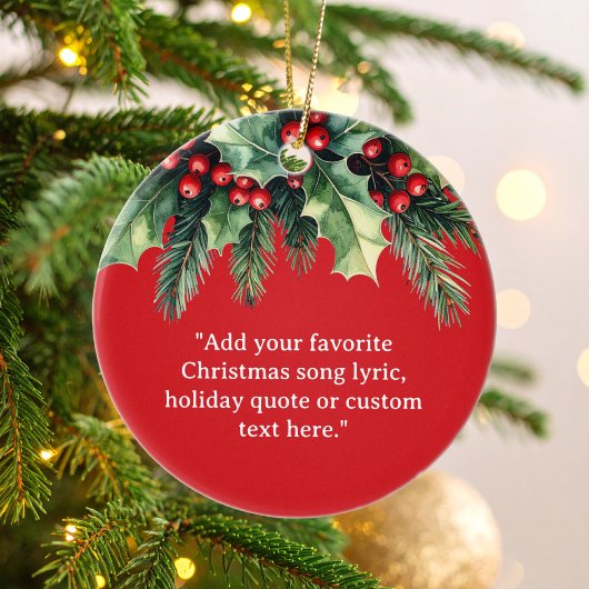 Voeg je eigen offerte toe Kerst Botanische Bloemen Keramisch Ornament