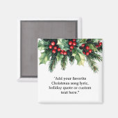 Voeg je eigen offerte toe Kerst Botanische Bloemen Magneet (Voorkant / Achterkant)