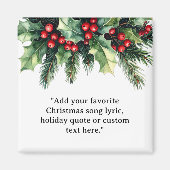Voeg je eigen offerte toe Kerst Botanische Bloemen Magneet (Voorkant)