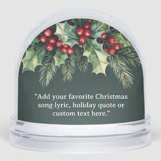 Voeg je eigen offerte toe Kerst Botanische Bloemen Sneeuwbol (Voorkant)