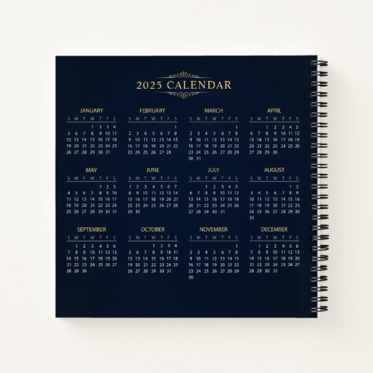 Voeg je eigen onderwerp en naam toe met 2025 Kalen Notitieboek (Achterkant)