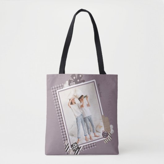 Voeg je eigen persoonlijke foto van moderne meisje tote bag (Voorkant)