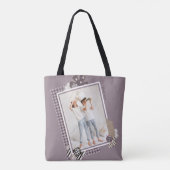 Voeg je eigen persoonlijke foto van moderne meisje tote bag (Achterkant)