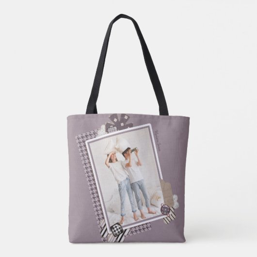 Voeg je eigen persoonlijke foto van moderne meisje tote bag (Achterkant)