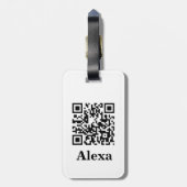 Voeg je eigen QR-code Scannen Minimale Eenvoudige Bagagelabel (Achterkant verticaal)