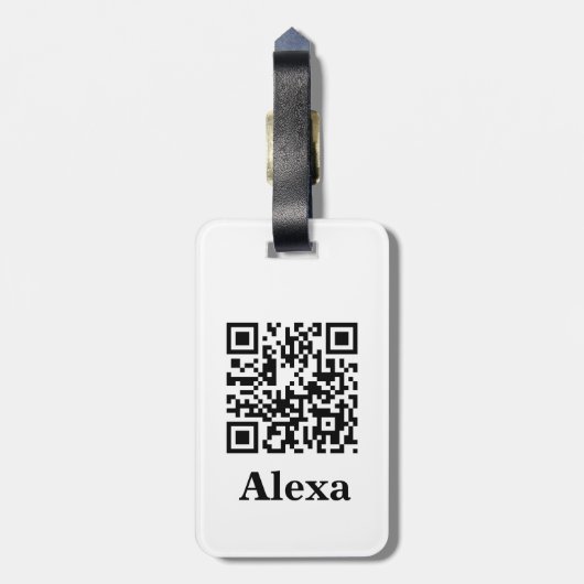 Voeg je eigen QR-code Scannen Minimale Eenvoudige Bagagelabel (Achterkant verticaal)