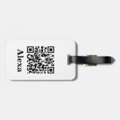 Voeg je eigen QR-code Scannen Minimale Eenvoudige Bagagelabel (Achterkant horizontaal)