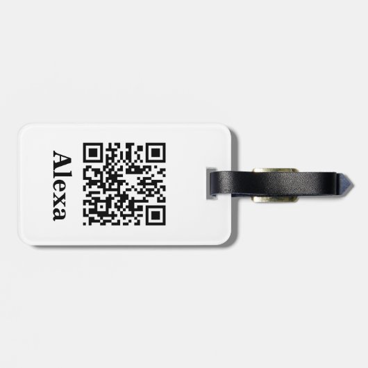 Voeg je eigen QR-code toe die minimaal eenvoudig v Bagagelabel (Achterkant horizontaal)