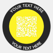 Voeg je eigen ronde QR-code tekst Scan Minimaal to Sticker (Voorkant)
