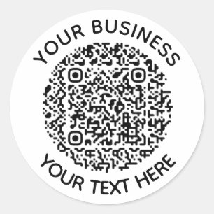 Voeg je eigen ronde QR-code toe Scannen minimaal Ronde Sticker