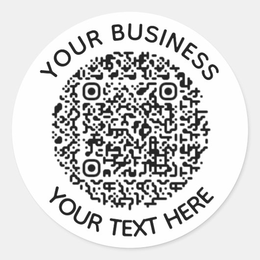 Voeg je eigen ronde QR-code toe Scannen minimaal Sticker (Voorkant)