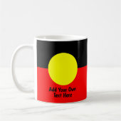 Voeg je eigen TEKST Australian Aboriginal Flag Koffiemok (Links)