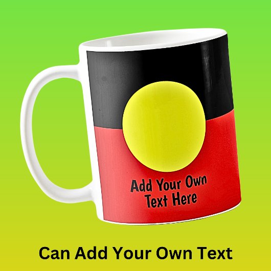 Voeg je eigen TEKST Australian Aboriginal Flag Koffiemok