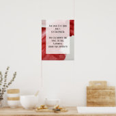 Voeg je eigen tekst Bright Red Abstract Alcohol In Poster (Keuken)