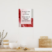 Voeg je eigen tekst Bright Red Abstract Alcohol In Poster (Keuken)