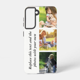 Voeg je eigen tekst en foto's toe samsung galaxy hoesje