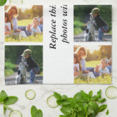 Voeg je eigen tekst en foto's toe theedoek (Gevouwen)