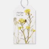 Voeg je eigen tekst gele bloemen toe cadeaulabel (Achterkant)