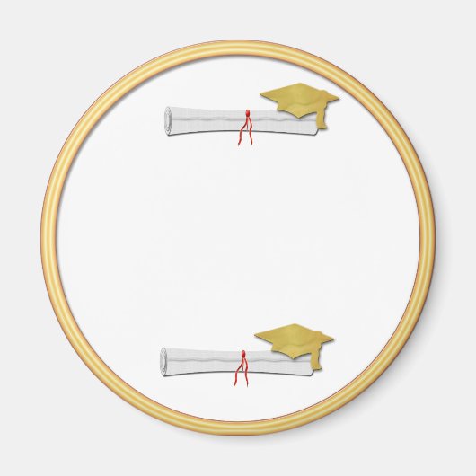 Voeg je eigen tekst gouden Afstuderen magneet toe (Voorkant)
