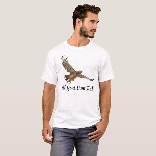 Voeg je eigen tekst Red Tail Hawk toe T-shirt (Voorkant volledig)