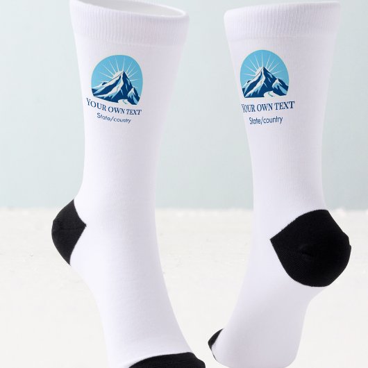 Voeg je eigen tekst skioord berg wandelen toe sokken