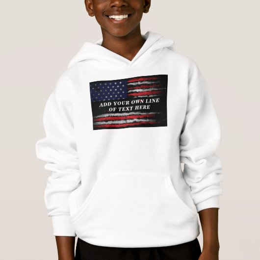 Voeg je eigen tekst toe aan de grijze Amerikaanse (Voorkant)