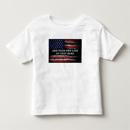 Voeg je eigen tekst toe aan de grijze Amerikaanse Kinder Shirts (Voorkant)