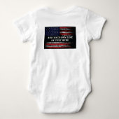 Voeg je eigen tekst toe aan de grijze Amerikaanse  Romper (Achterkant)