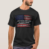 Voeg je eigen tekst toe aan de grijze Amerikaanse  T-shirt (Voorkant)