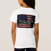 Voeg je eigen tekst toe aan de grijze Amerikaanse  T-shirt (Achterkant)