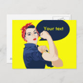 Voeg je eigen tekst toe aan de rosie riveter briefkaart (Voorkant / Achterkant)
