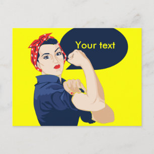 Voeg je eigen tekst toe aan de rosie riveter briefkaart