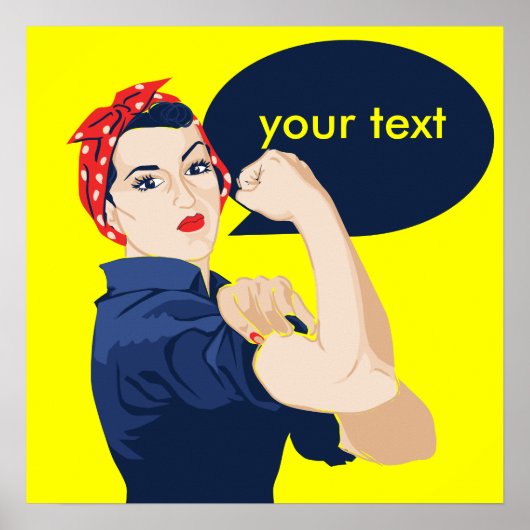Voeg je eigen tekst toe aan de rosie riveter poster (Voorkant)