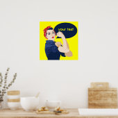 Voeg je eigen tekst toe aan de rosie riveter poster (Keuken)